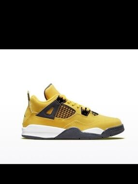 Size 2.5Y- Air Jordan 4 Retro Lightning (2021) (PS) Sneakers BQ7669-700